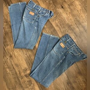 2 Pairs Men’s Wrangler Cowboy Cut Jeans 13MWSPI Size 28x36